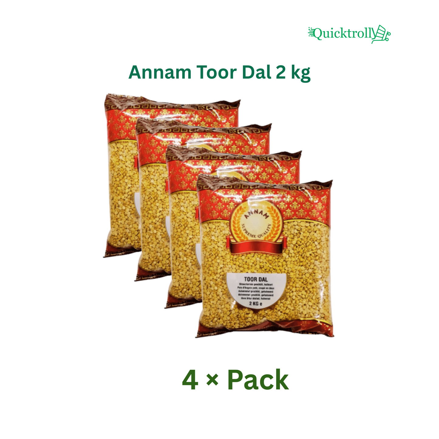 Annam Toor Dal 2kg (Pack of 4)