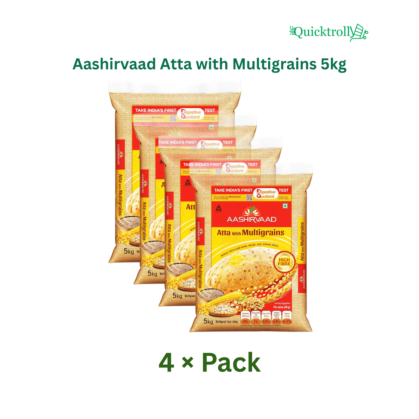 Aashirvaad Atta with Multigrains 5kg (Pack of 4)
