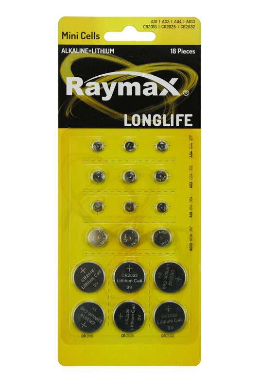 Button cell battery raymax 18 pieces