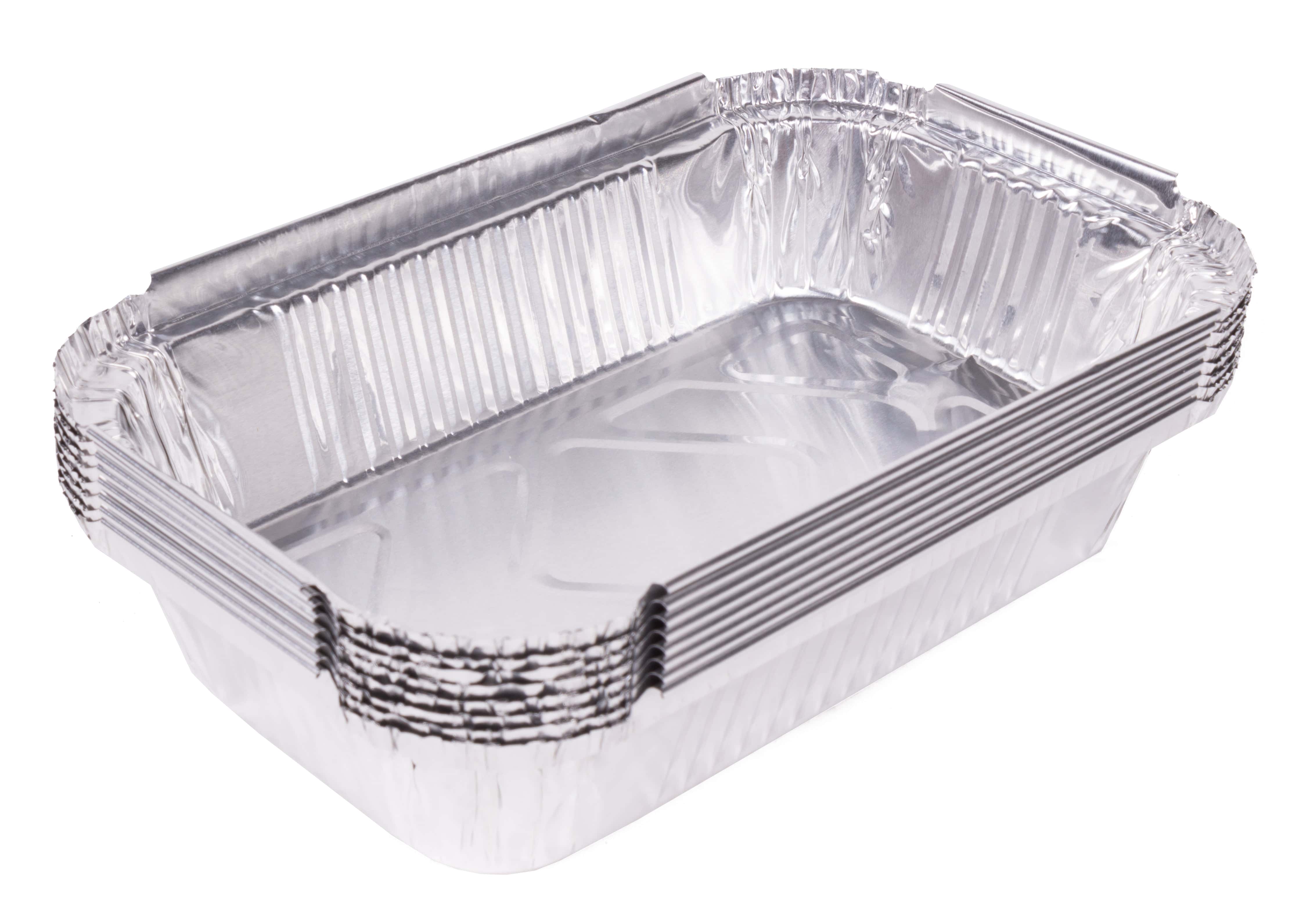 Aluminium grill and BBQ trays, 8 pieces, 17 x 10.5 x 4 cm