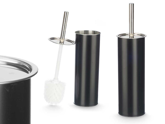 black steel toilet brush holder