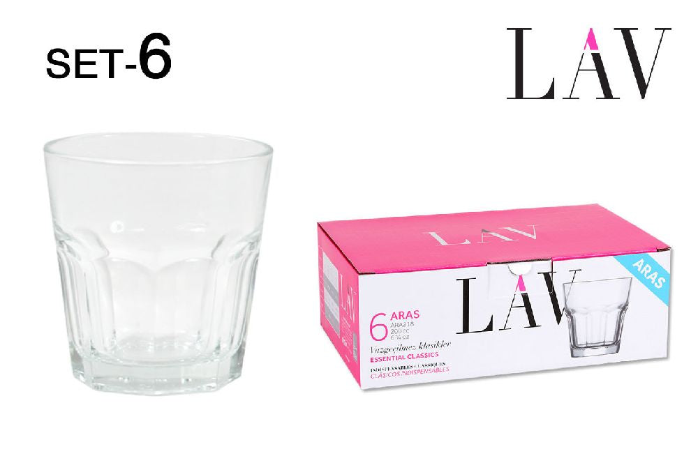 set of 6 wine glasses 200ccm aras