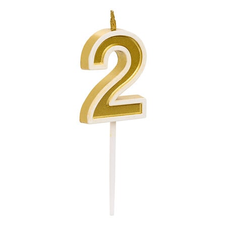 birthday candle #2, 8.5cm high, assorted colors