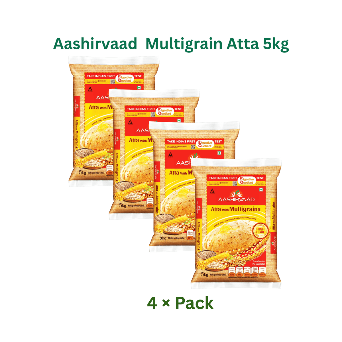 Aashirvaad Atta met meergranen 5 kg (verpakking van 4)