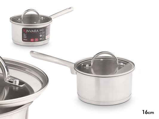 induction saucepan glass lid 16 cm