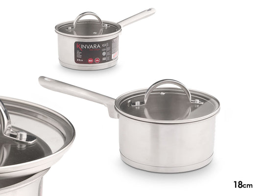 induction saucepan glass lid 18 cm