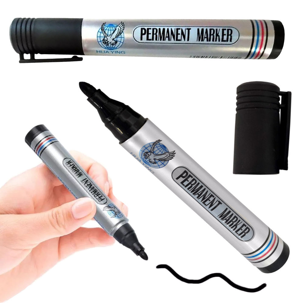 Marker permanent marker black waterproof round