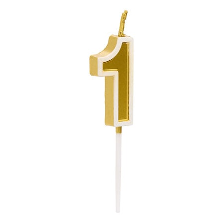 birthday candle #1, 8.5cm high, assorted colors