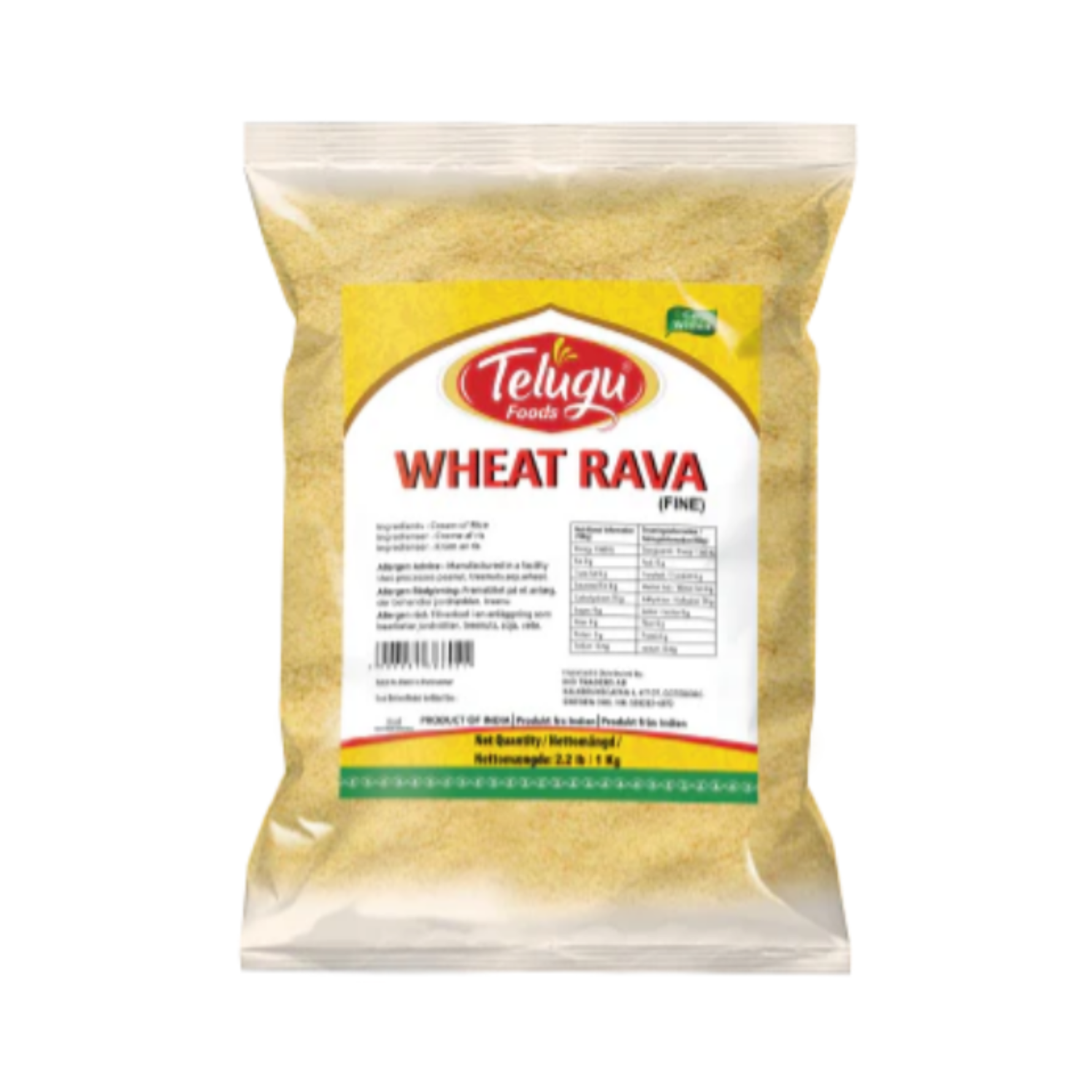 Telugu Foods Roasted Wheat Rava Fine 1kg