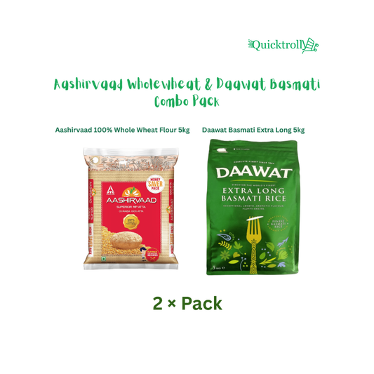 Aashirvaad Wholewheat & Daawat Basmati   Combo Pack