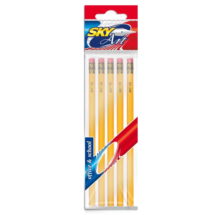 Sky Art Pencil with Eraser Hb 5Pcs