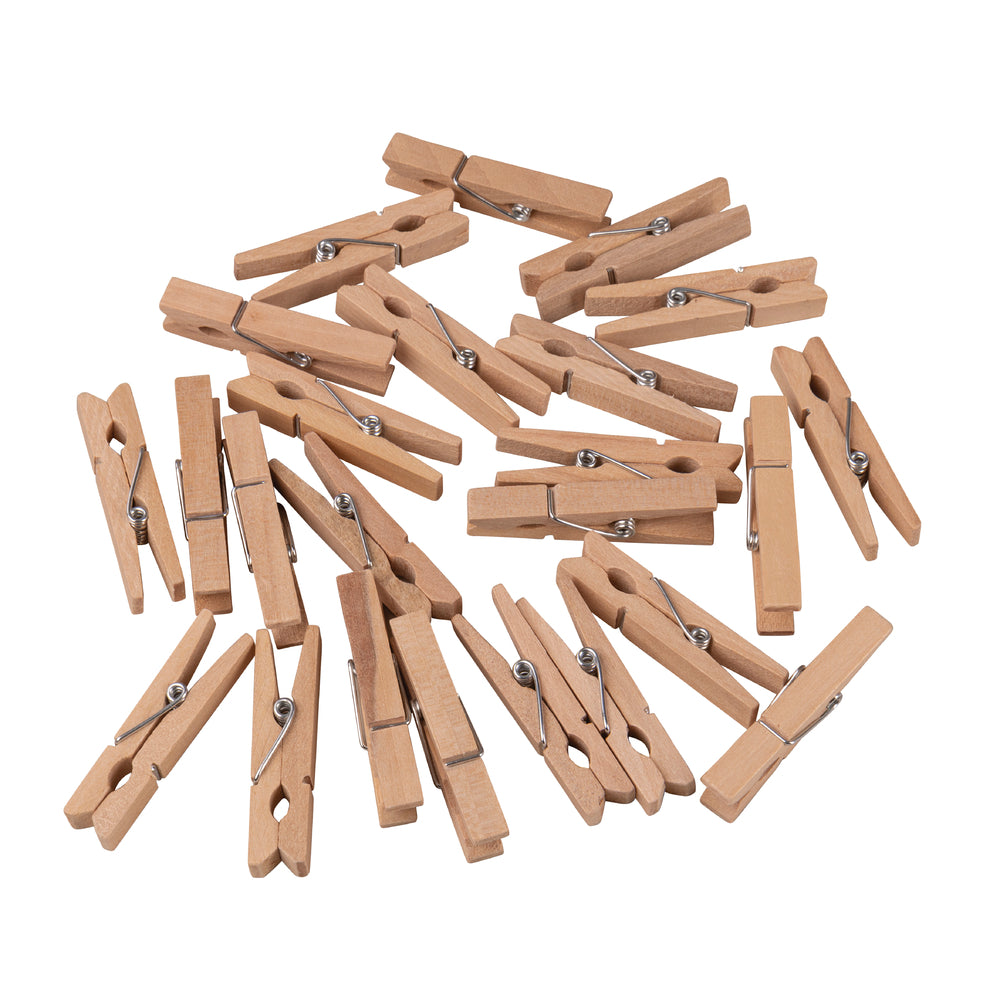 Wooden clothespin , 4, 5 cm, natural, 24 pieces