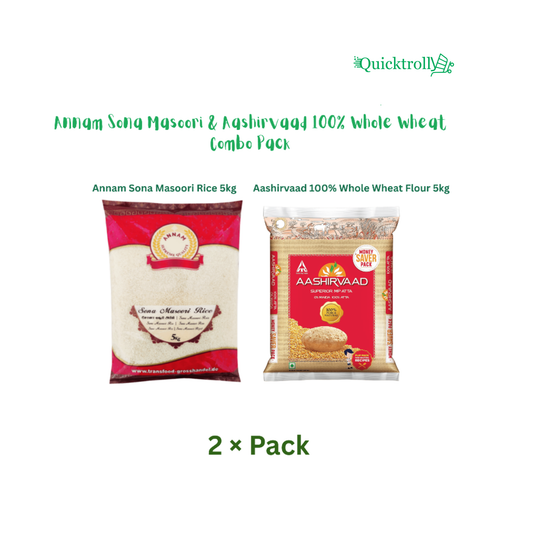 Annam Sona Masoori & Aashirvaad Whole Wheat Combo Pack