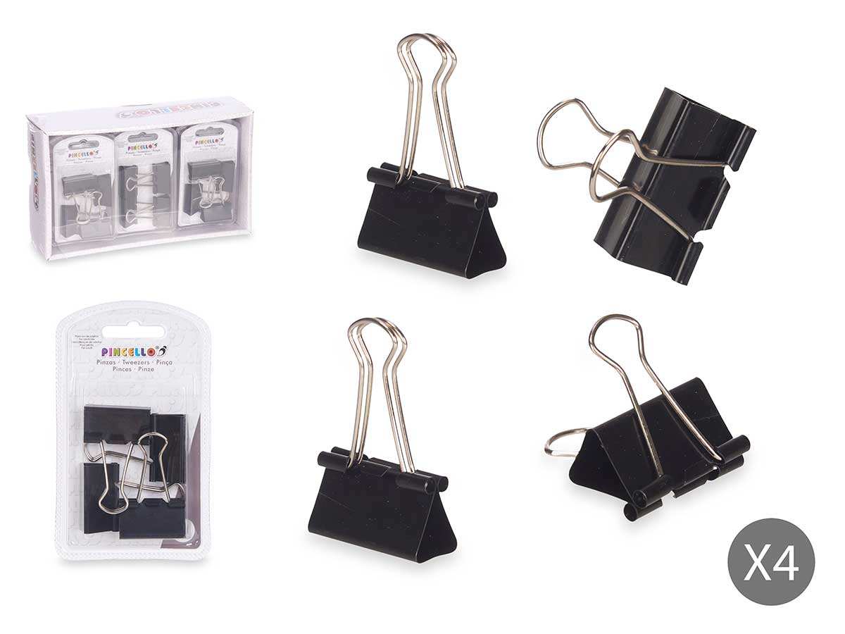 set 4 black clip clamps grd