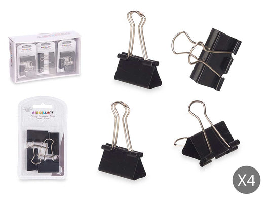 set 4 black clip clamps grd