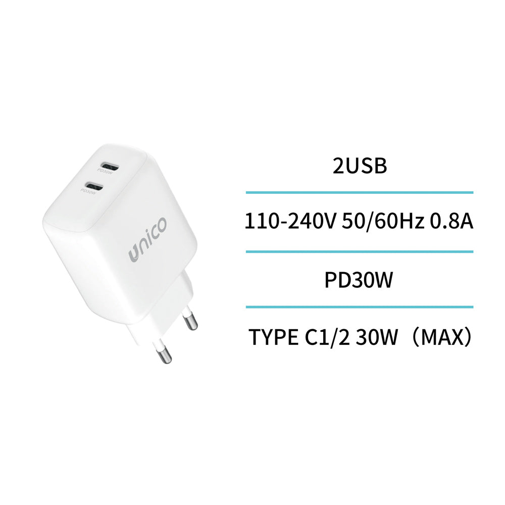 Dual Type-C Fast Charger - Black