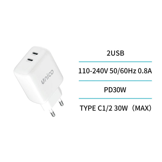 Dual Type-C Fast Charger - Black