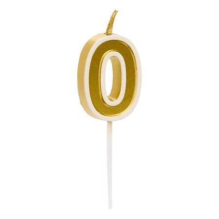 birthday candle no. 0, 8.5cm high, assorted colors