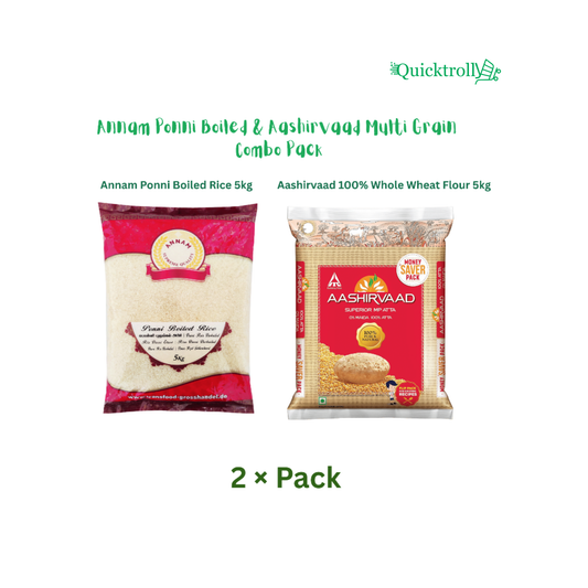 Annam Ponni Boiled & Aashirvaad Whole Wheat Combo Pack