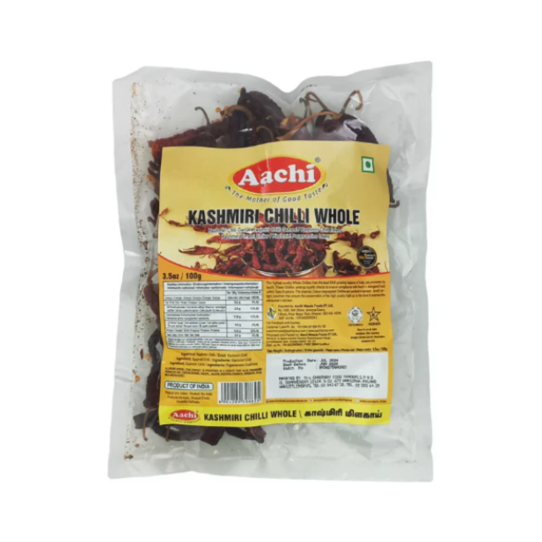Aachi Kashmiri Chilli Whole 100g