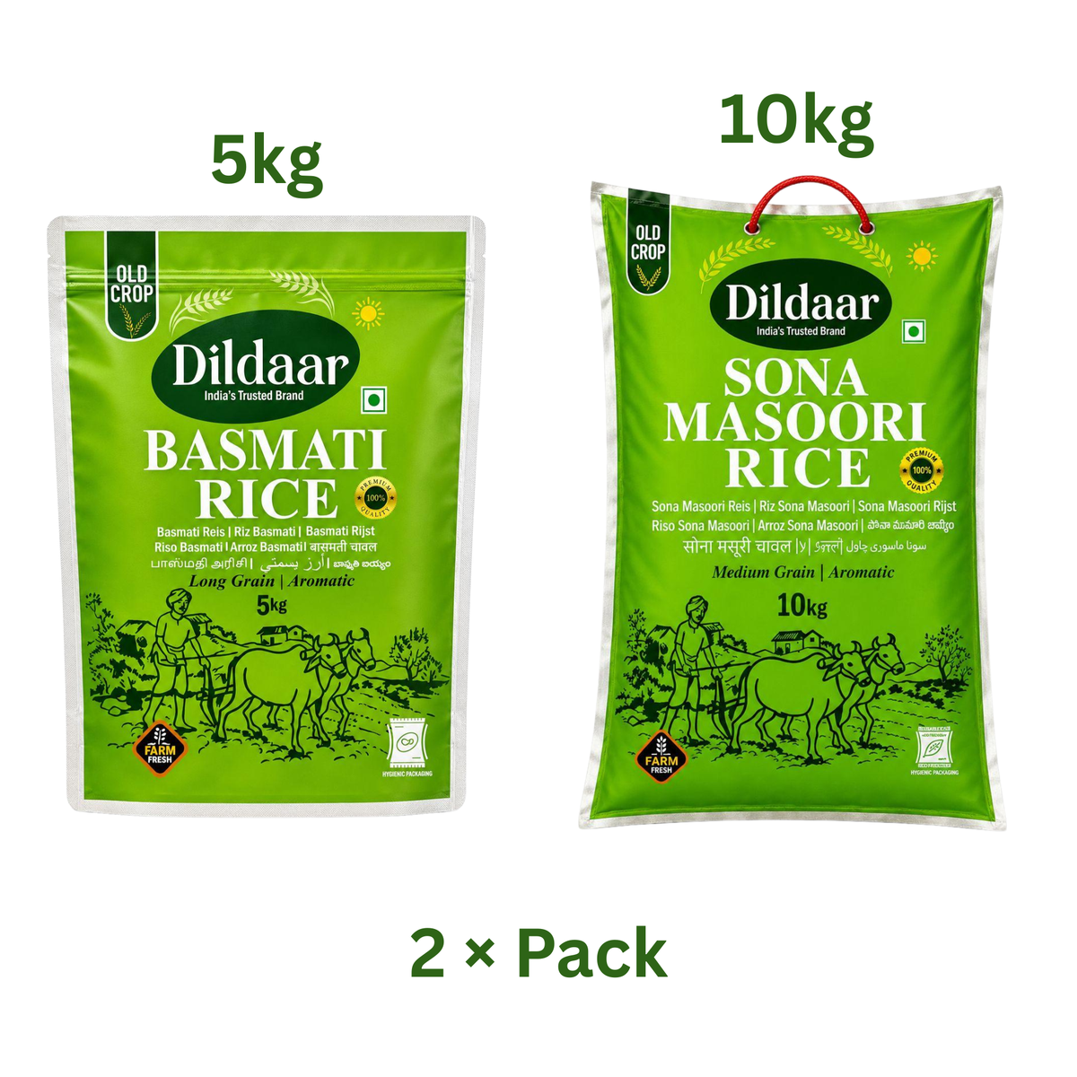 Dildaar Basmati 5kg & Dildaar Sona Masoori 10kg