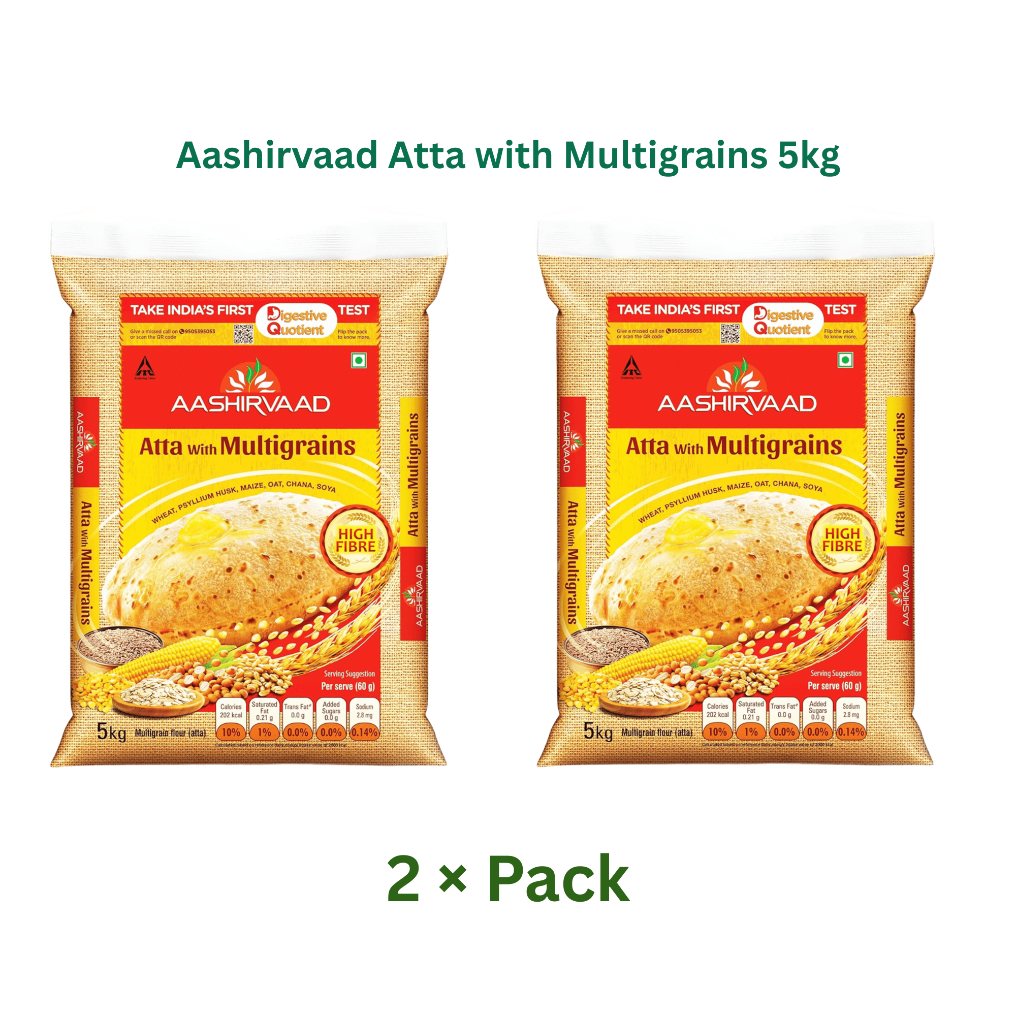 Aashirvaad Atta met meergranen 5kg - 2 stuks
