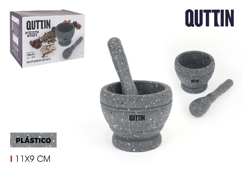 mortar with plastic mallet 11x9cm quttin