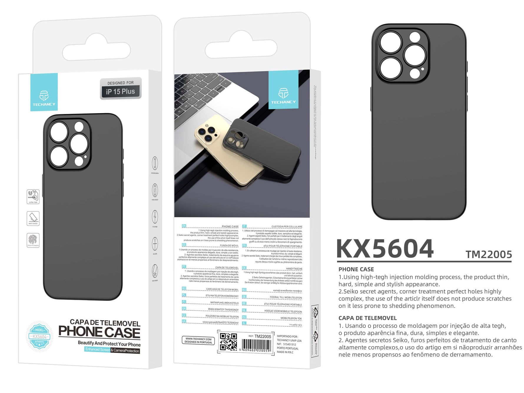 Iphone 15 Plus Mobile Phone Case Pp Slim Black