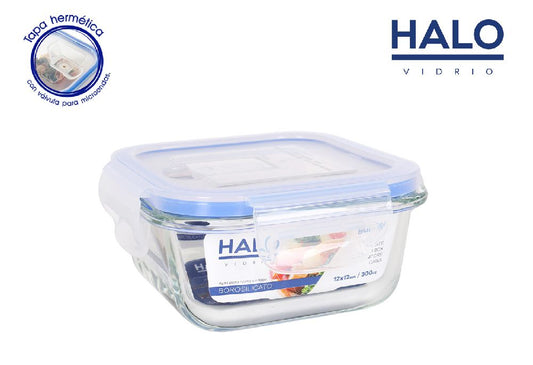 square lunch box with airtight lid 12x12cm ha