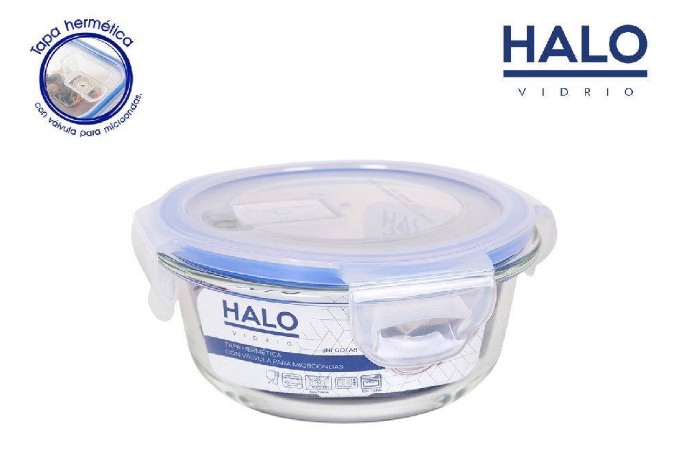 round lunch box with airtight lid 13.5cm halo