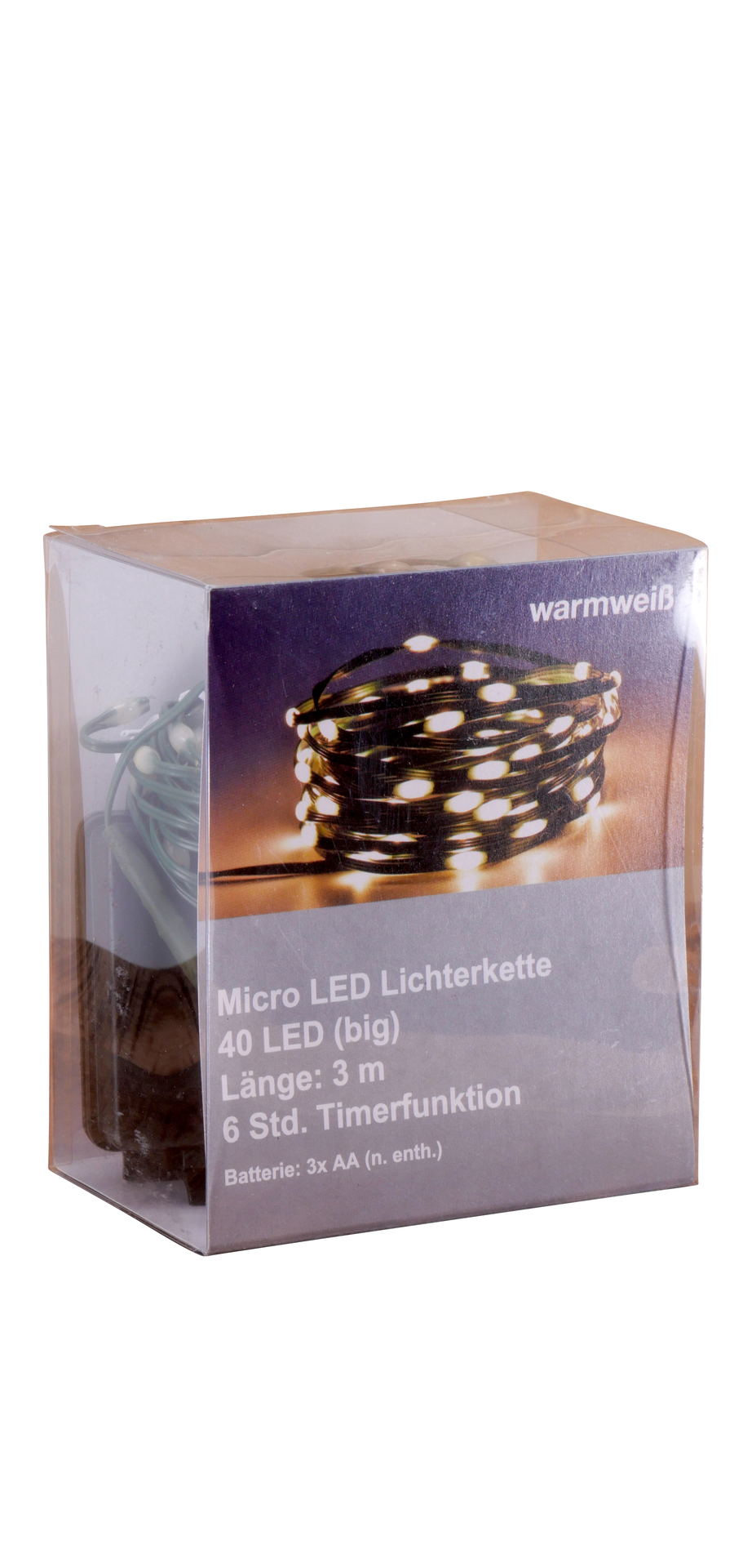 Fairy lights 40 LED Big 3m for battery 3xAA not