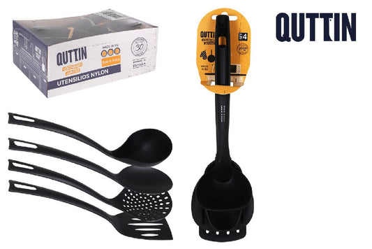 4-piece black nylon set quttin