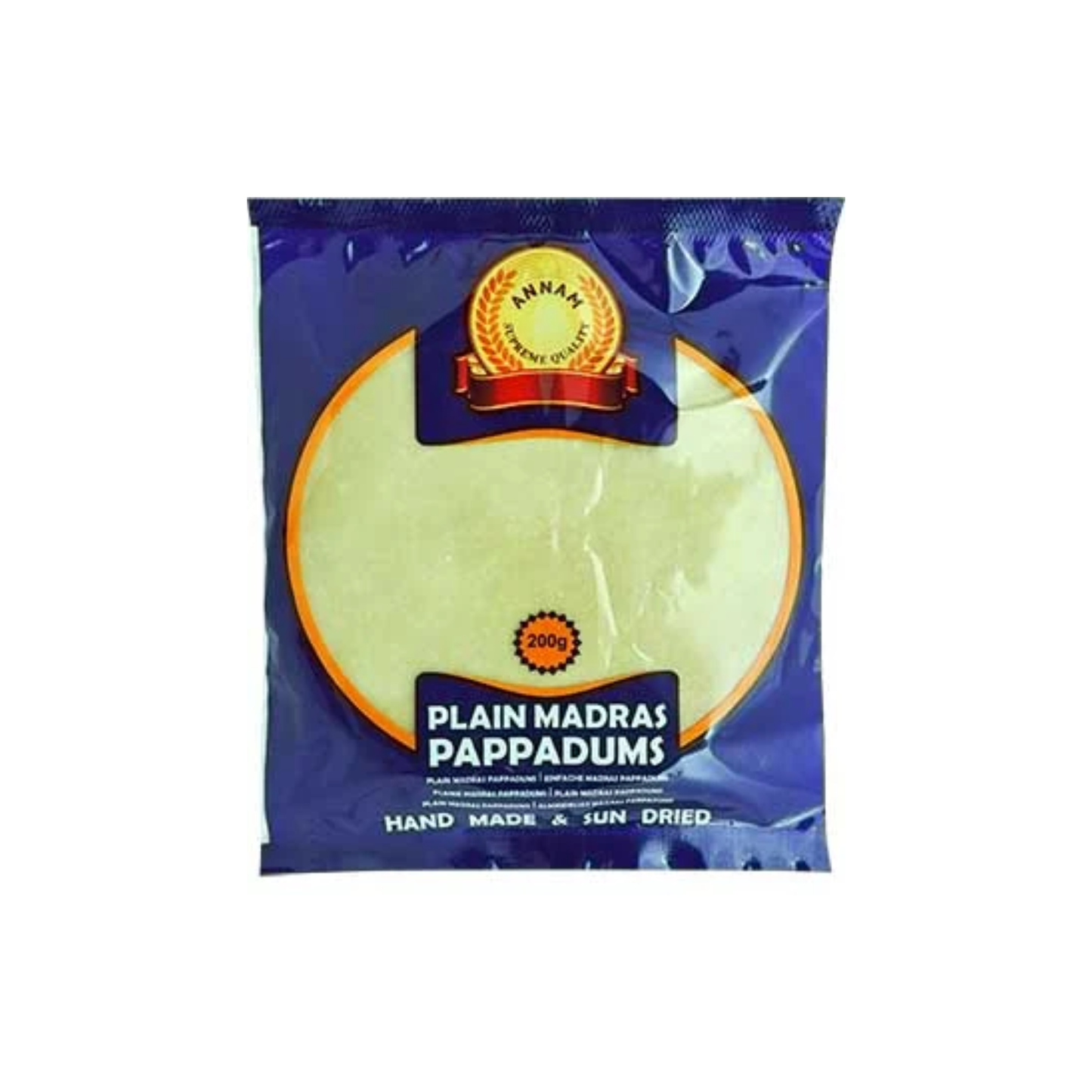 Annam Plain Papadam (4") 150g