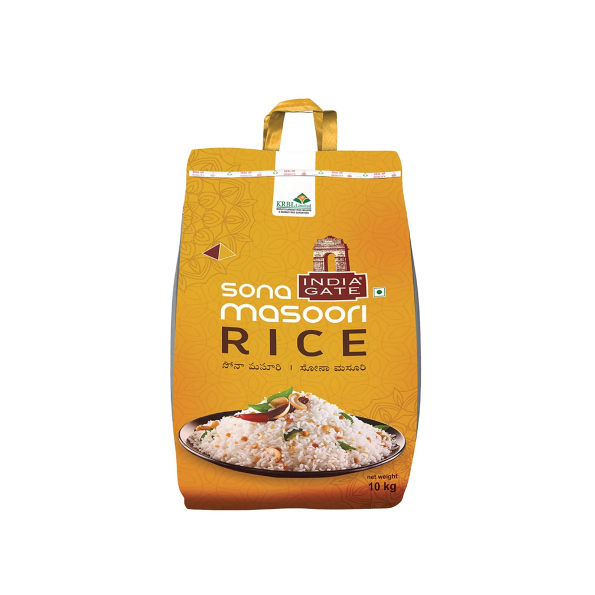 India Gate Sona Masoori rice 10kg bag