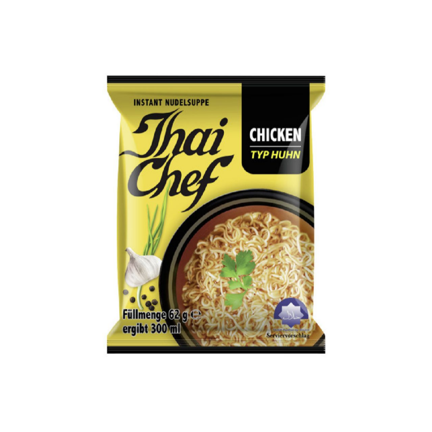 thai chef instant noodle dish chicken, 62g bag