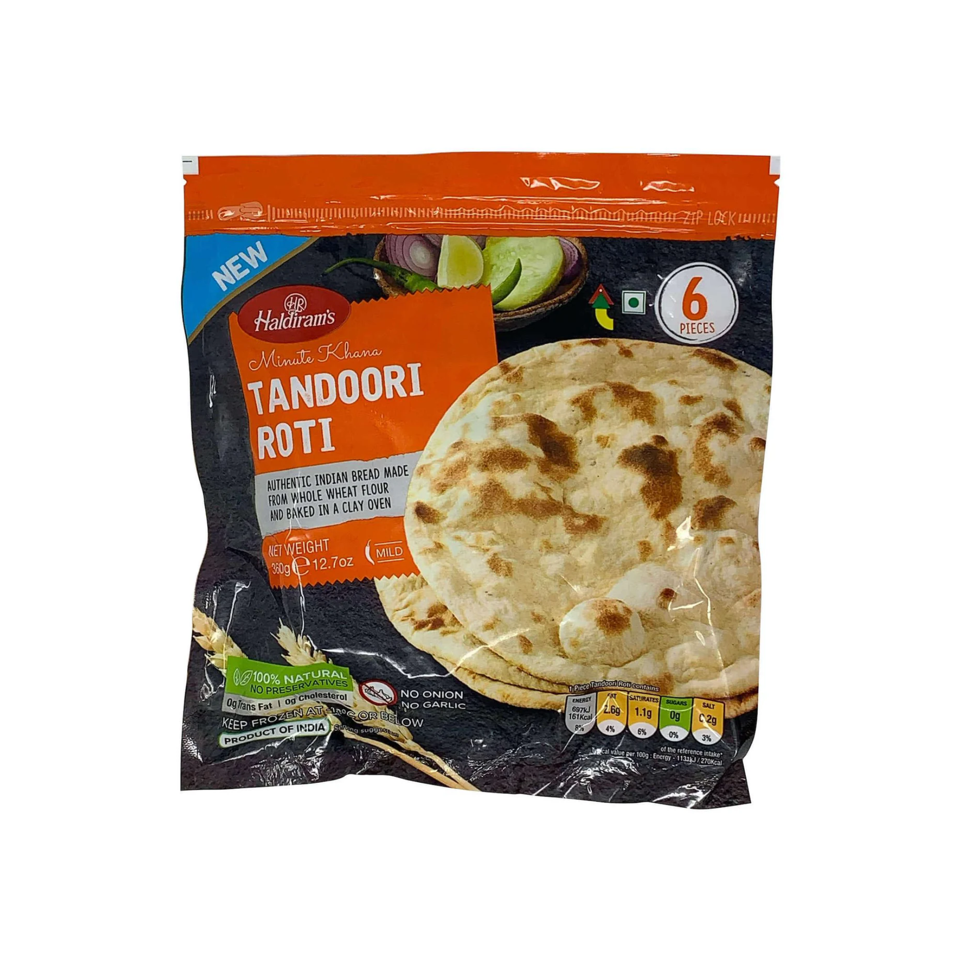 Haldiram-S-Minute-Khana-Tandoori-Roti-6 Stück-360 G