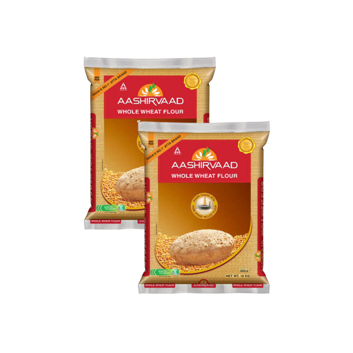 Aashirvaad celozrnná pšeničná mouka 10 kg – 2 balení