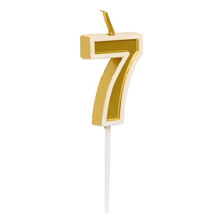 birthday candle #7, 8.5cm high, assorted colors