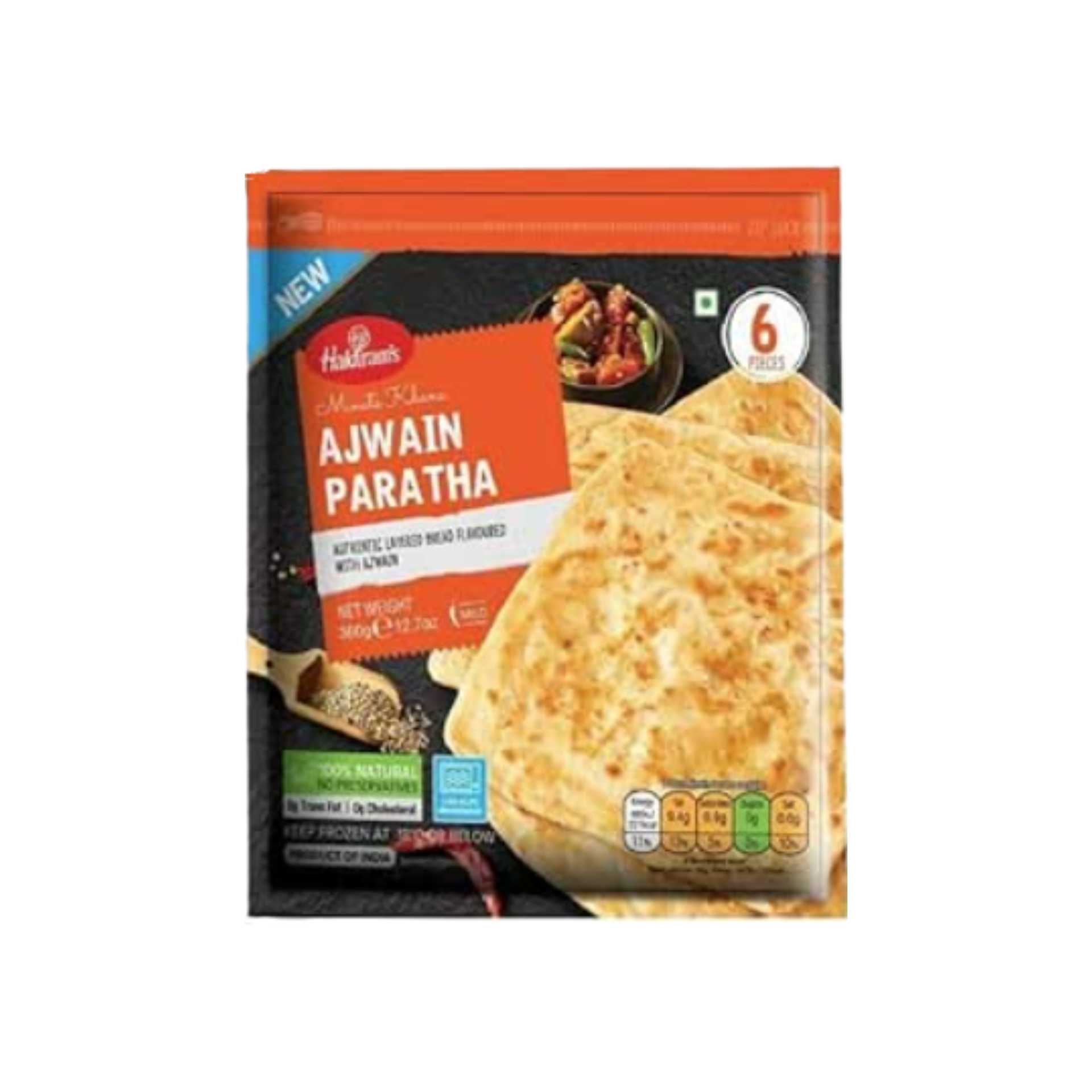 Haldiram's Minute Khana Ajwain Paratha (Mild) 6 Pieces 360g - Munich only