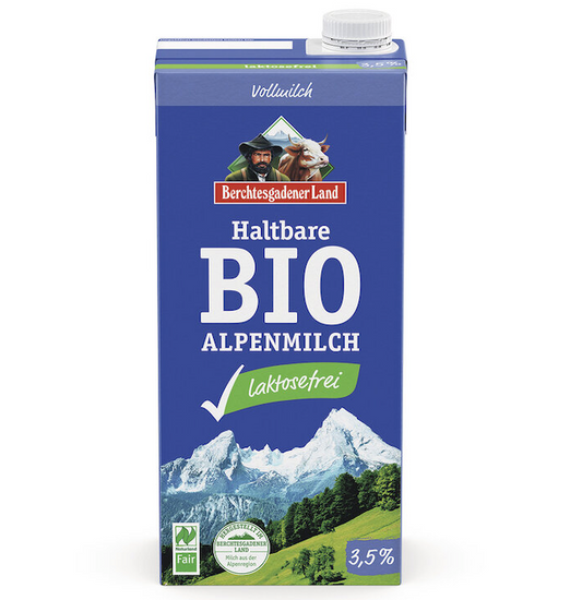 Berchtesgadener Land - BIO H-Alpenmilch Laktosefrei 3,5% 1L