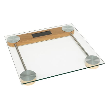 glass bathroom scale, transparent