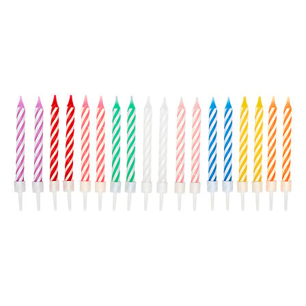 Pack of 20 birthday candles in assorted colours