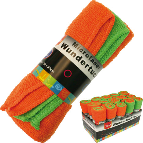 Microfiber Wundertuch 2er 30x30cm 2 colors in Disp