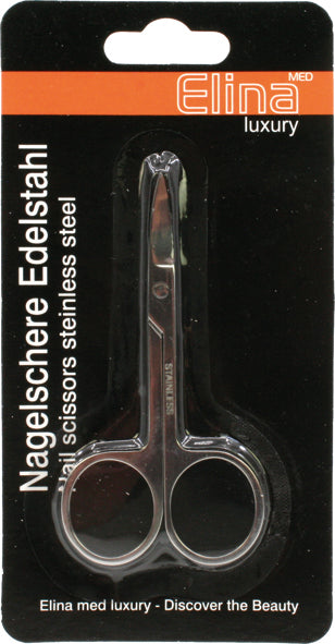 Nail scissors stainless steel on card