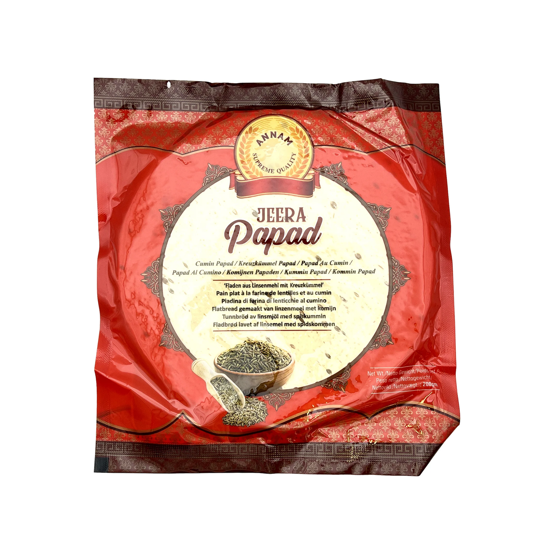 Annam Black Pepper Papadam 200g