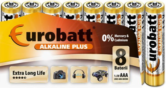 Batteries Alkaline Plus R3 AAA 8 pcs.