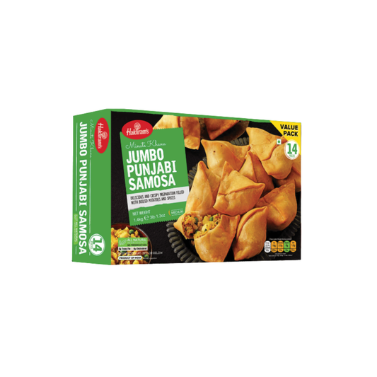 Haldiram's Jumbo Minute Khana Punjabi Samosa 14 Pieces (Medium) 1.4kg - Munich only