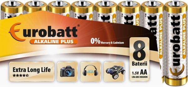Batteries Alkaline Plus R6 AA 8 pcs.