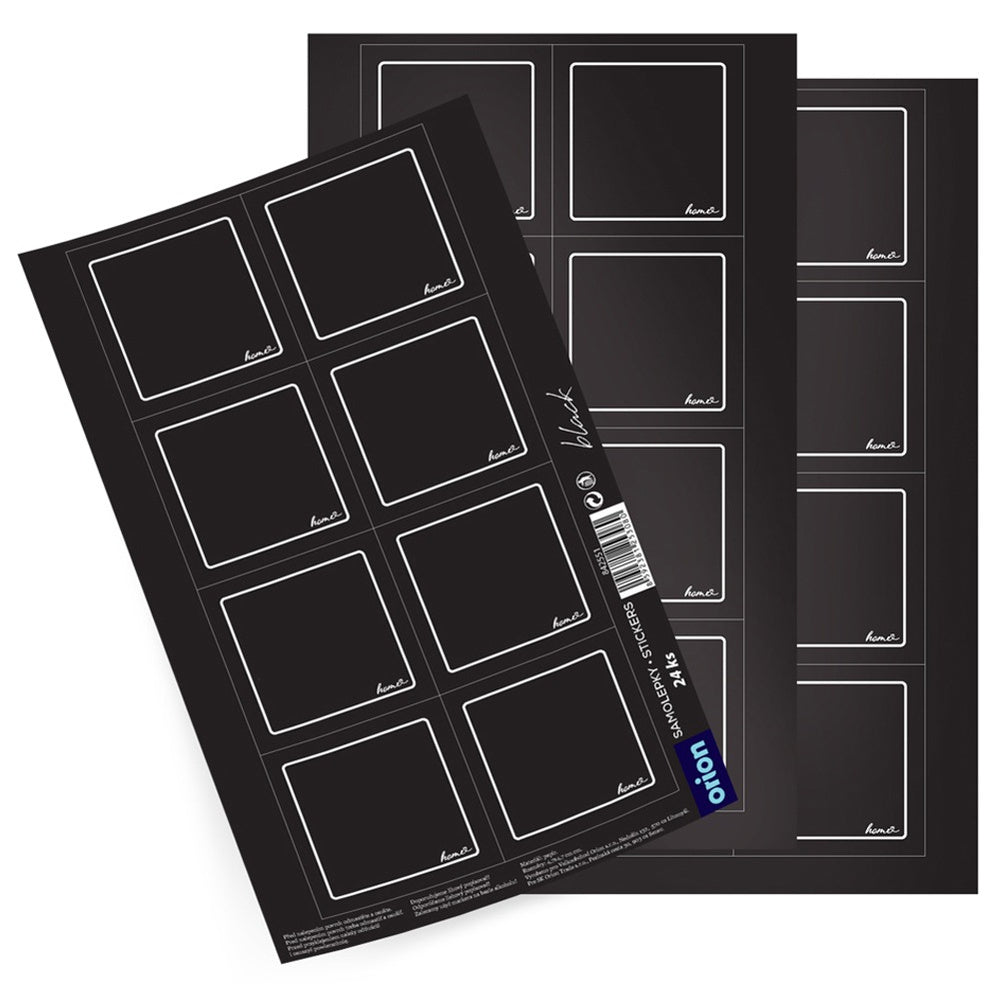 Self-adhesive labels for jars, black, 24 pcs.