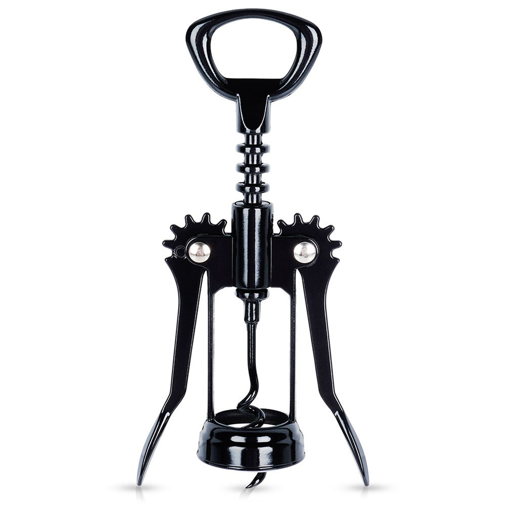 Black metal wine corkscrew 16 cm